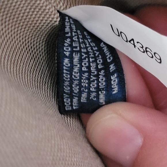 Cole Haan NWT Summer Canvas Tote Natural Navy Grand Series Leather Trim - Picture 11 of 12